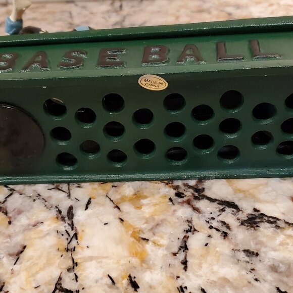 Cast Iron Baseball Mechnical Coin Bank VTG 'SAFE Base Slide ' Collectible VIDEO - Picture 9 of 10